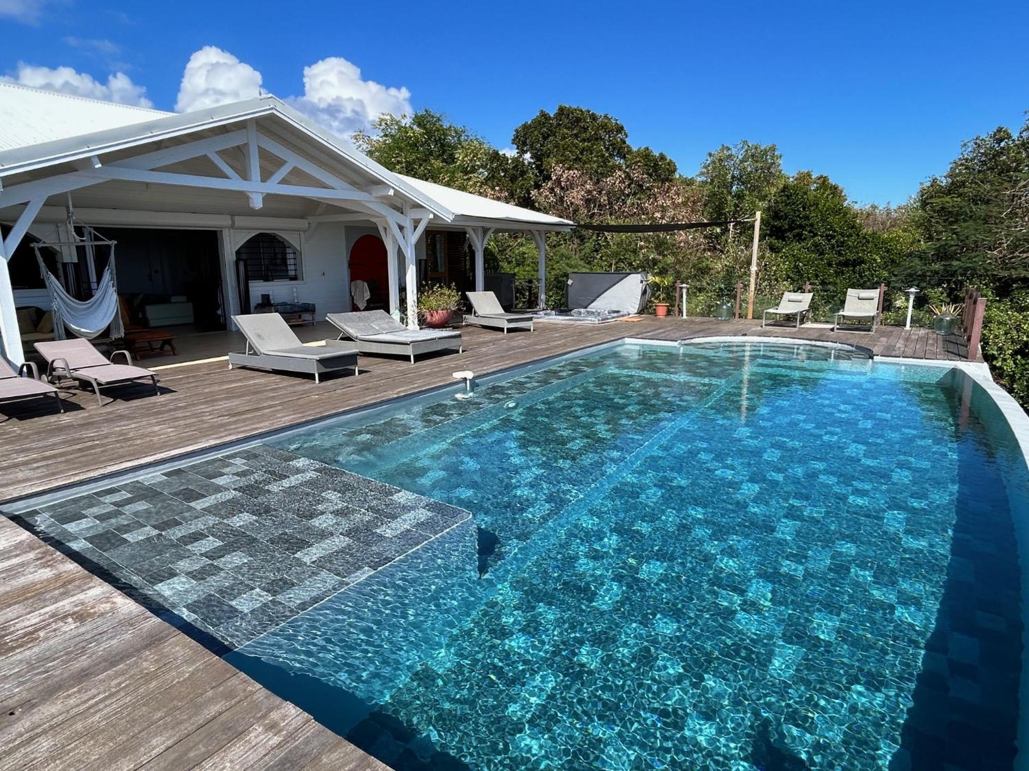 Villa Deluxe L'Hacienda Villa Vue Mer 180 Piscine Jacuzzi Proche Plage Marina Golf Pointe Des Chateaux Et Casino Jardin Clos Voyage Durable Saint-Francois (Grande-Terre) Exterior foto