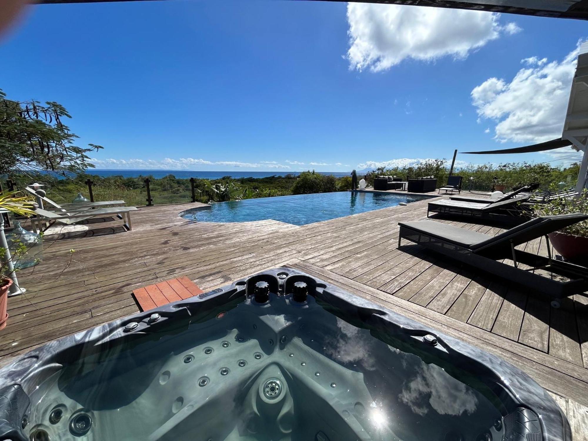 Villa Deluxe L'Hacienda Villa Vue Mer 180 Piscine Jacuzzi Proche Plage Marina Golf Pointe Des Chateaux Et Casino Jardin Clos Voyage Durable Saint-Francois (Grande-Terre) Exterior foto
